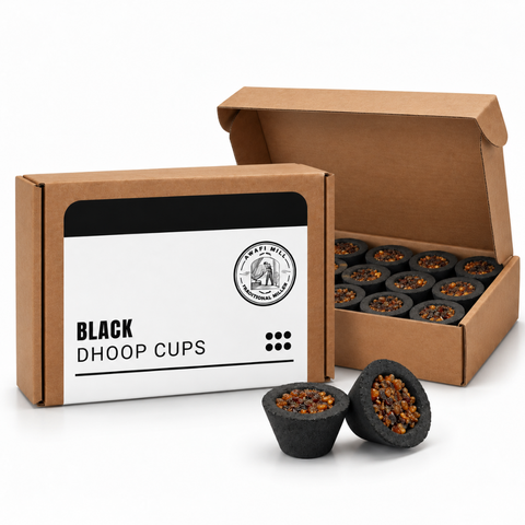 Black Sambrani Dhoop Cups | Ready-to-Burn Loban Incense
