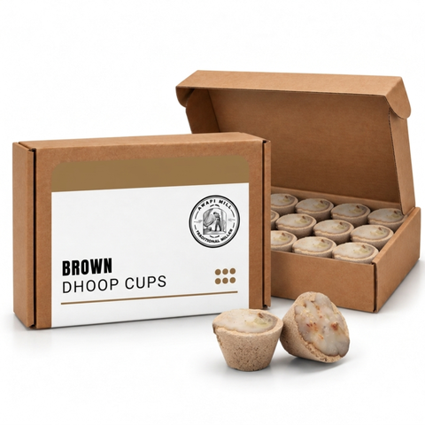 Brown Sambrani Dhoop Cups | Ready-to-Burn Resin Incense