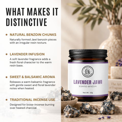 Lavender Jawi Benzoin Incense | Floral Scented Jawi Chunks