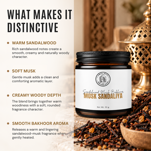 Musk Sandaliya Oud Bakhoor | Sandalwood & Soft Musk