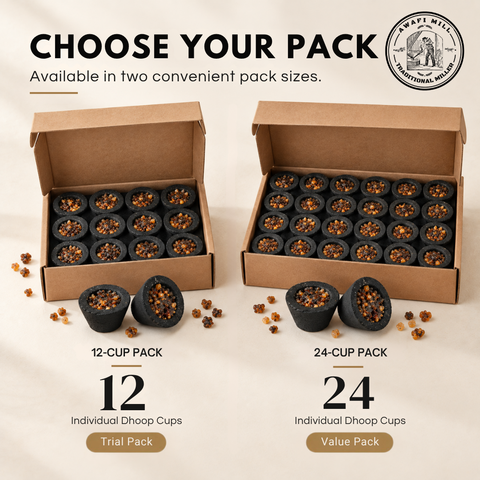 Black Sambrani Dhoop Cups | Ready-to-Burn Loban Incense