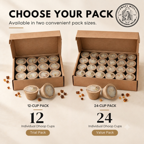 Brown Sambrani Dhoop Cups | Ready-to-Burn Resin Incense