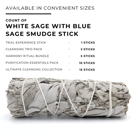White Sage with Blue Sage Smudge Stick | Dual Sage Bundle