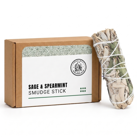 White Sage with Spearmint Smudge Stick | Herbal Botanical Bundle