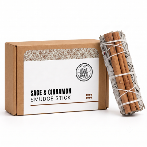 White Sage with Cinnamon Smudge Stick | Cinnamon Bark Bundle