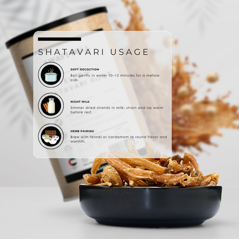 Yellow Shatavari Root | Dried Shatavari Pieces | Clean Earthy Aroma