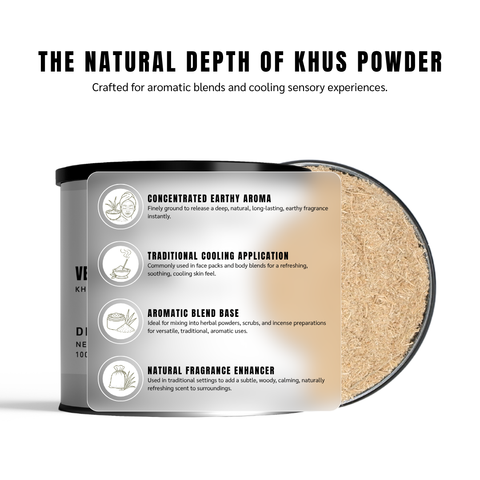 Vetiver Powder (Khus Powder) - Chrysopogon Zizanioides