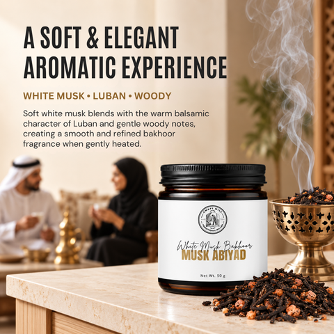 Musk Abiyad Oud Bakhoor | White Musk & Luban Blend
