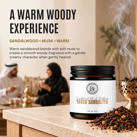 Musk Sandaliya Oud Bakhoor | Sandalwood & Soft Musk