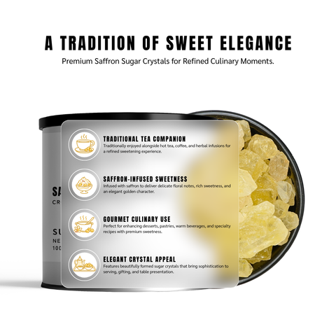 Saffron Rock Candy | Nabat Zaferani | Saffron Sugar Crystals