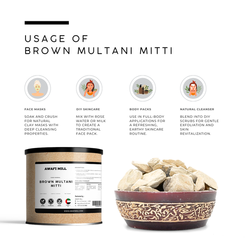 Brown Multani Mitti | Natural Indian Fuller?s Earth Clay Stones