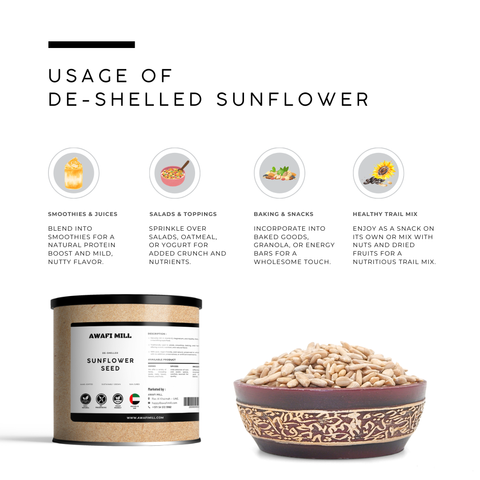 Sunflower Seeds (De-Shelled Kernels) – Helianthus annuus.