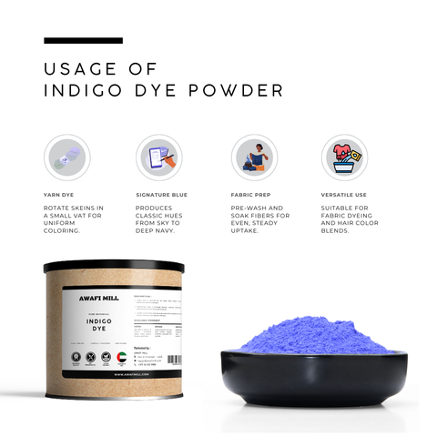 Indigo Dye Powder (Fine-Milled Wasma) - Indigofera Tinctoria
