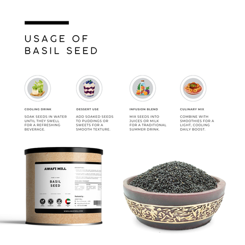 Basil Seeds (Sabja / Tukmaria) – Ocimum basilicum