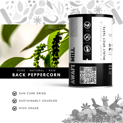 Black Pepper (Whole Peppercorns, Piper nigrum) | Bold, Fruity Heat for Fresh Grinding