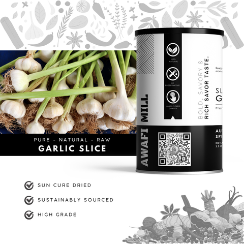 Dried Garlic Slices | Lahsun | Allium sativum