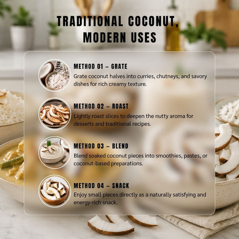 Coconut Halves (Nariyal) - Cocos Nucifera