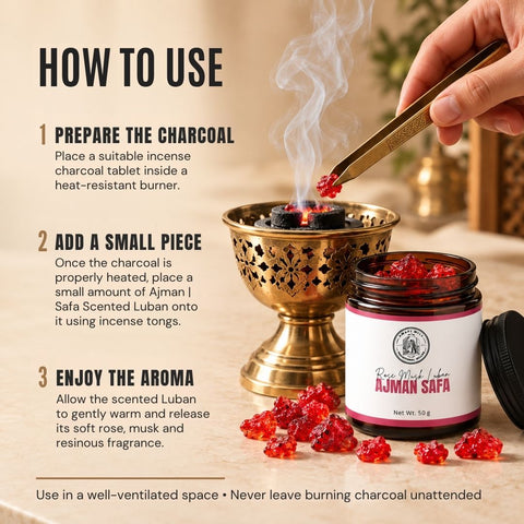 Ajman | Safa Scented Luban | Rose & Clean Musk