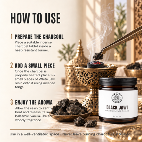 Black Jawi Incense | Jawi Aswad Benzoin Chunks