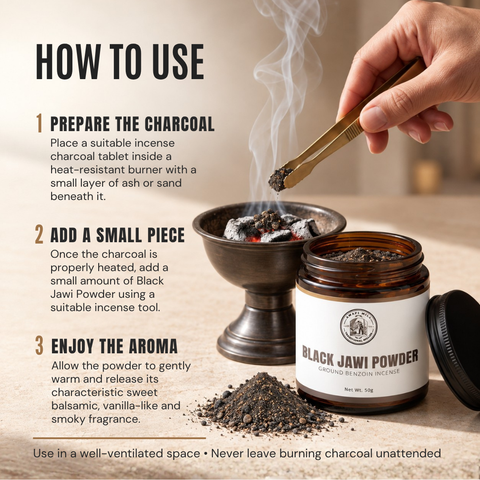 Black Jawi Powder | Jawi Aswad Benzoin Incense Powder