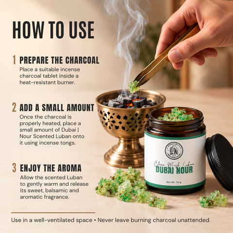 Dubai | Nour Scented Luban | Amber & Soft Musk