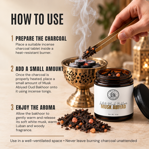 Musk Abiyad Oud Bakhoor | White Musk & Luban Blend