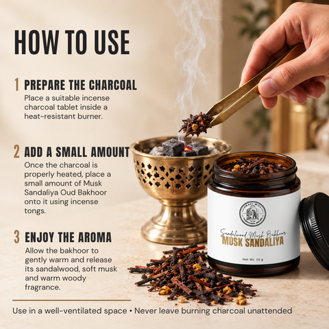 Musk Sandaliya Oud Bakhoor | Sandalwood & Soft Musk