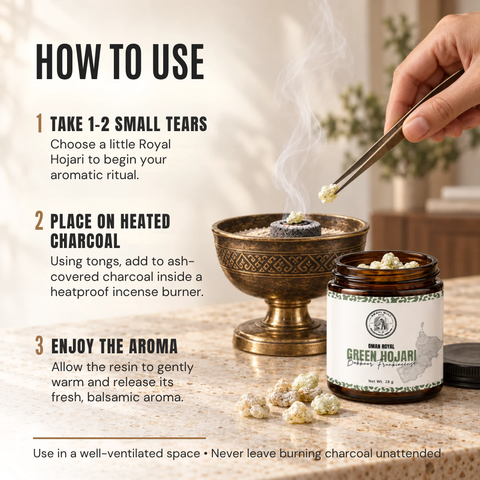 Omani Royal Green Hojari Frankincense | Bakhoor Grade