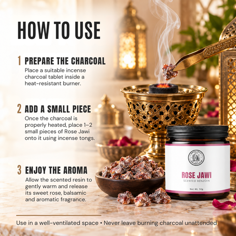 Rose Jawi Incense | Rose-Scented Benzoin Blend