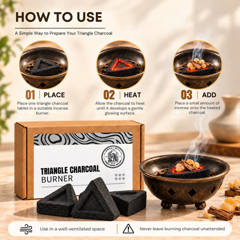 Triangle Charcoal Tablets | Incense Burner Charcoal