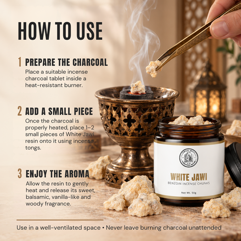 White Jawi Incense | Jawi Abyad Benzoin Resin Chunks