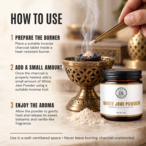 White Jawi Powder | Jawi Abyad Benzoin Incense