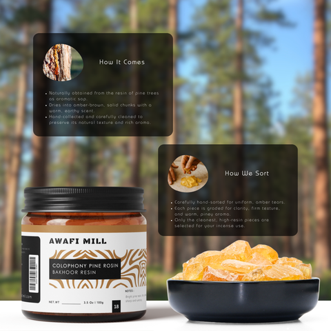Colophony Pine Rosin bakhoor resin | Incense resin