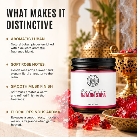 Ajman | Safa Scented Luban | Rose & Clean Musk