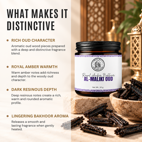 Al-Malaki Oud | Royal Amber & Dark Resin Bakhoor