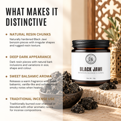 Black Jawi Incense | Jawi Aswad Benzoin Chunks