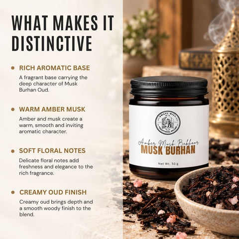 Musk Burhan Oud Bakhoor | Amber Musk, Florals & Creamy Oud