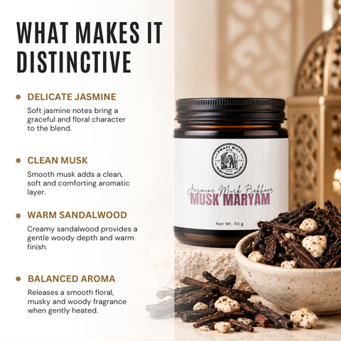 Musk Maryam Oud Bakhoor | Jasmine, Musk & Sandalwood