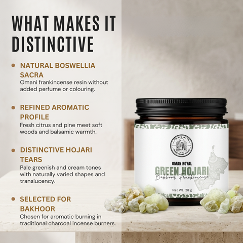 Omani Royal Green Hojari Frankincense | Bakhoor Grade