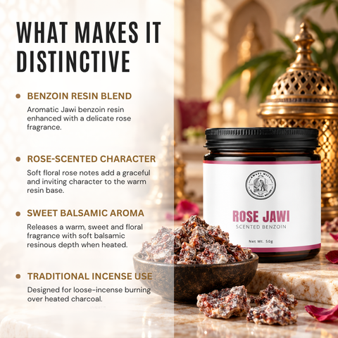 Rose Jawi Incense | Rose-Scented Benzoin Blend
