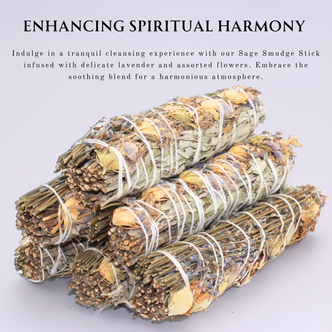 White Sage with Flowers Smudge Stick