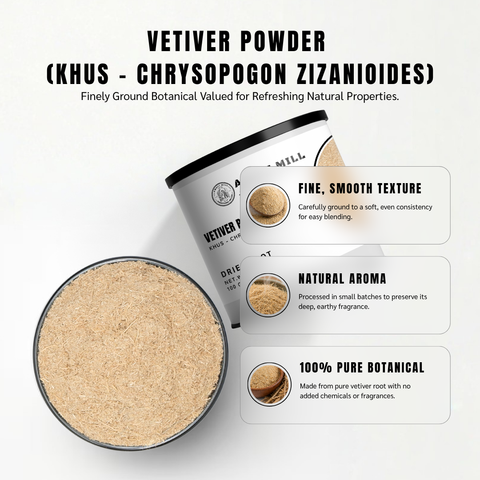 Vetiver Powder (Khus Powder) - Chrysopogon Zizanioides