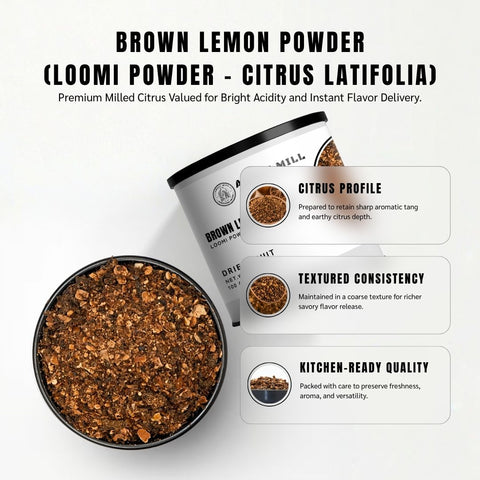 Brown Lemon Powder (Loomi Powder) - Citrus Latifolia