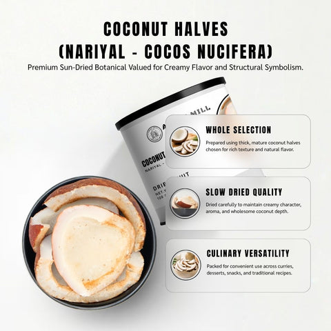 Coconut Halves (Nariyal) - Cocos Nucifera