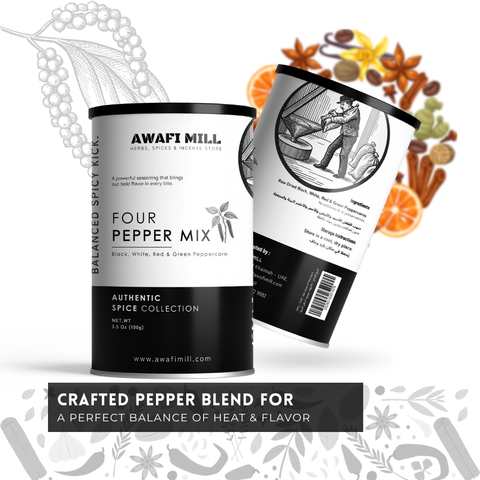 Four Peppercorn Mix | Black, White, Green & Pink Peppercorns