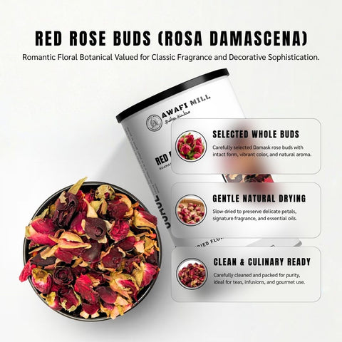 Red Rose Buds (Damask Rose) - Rosa Damascena