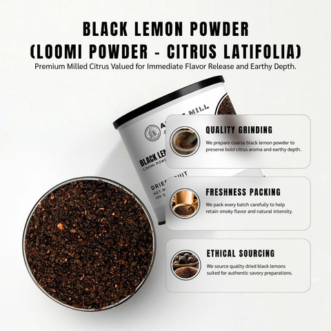 Black Lemon Powder (Loomi Powder) - Citrus Latifolia