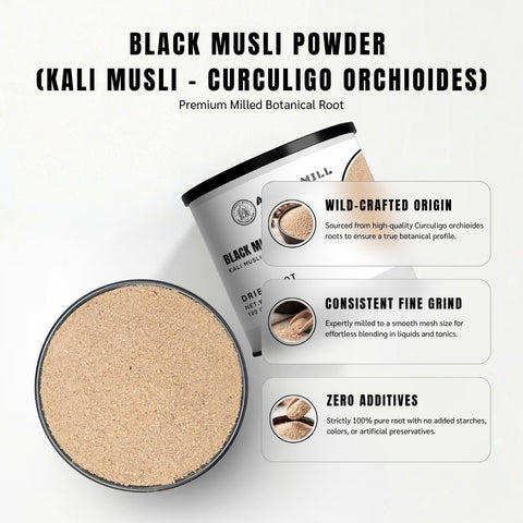 Black Musli Powder - Curculigo Orchioides