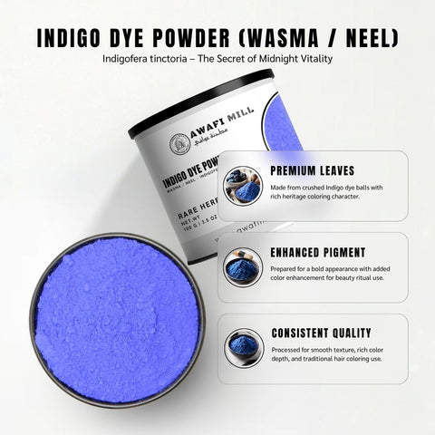 Indigo Dye Powder (Fine-Milled Wasma) - Indigofera Tinctoria