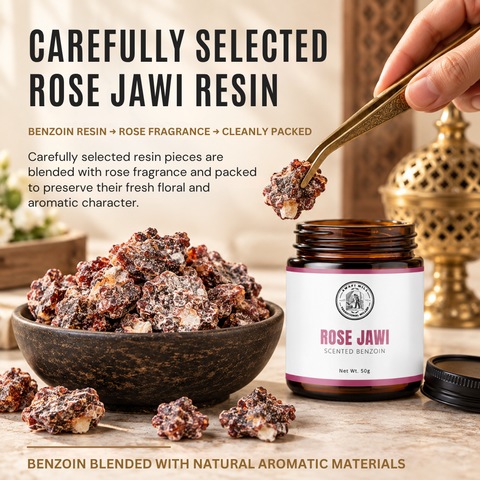 Rose Jawi Incense | Rose-Scented Benzoin Blend